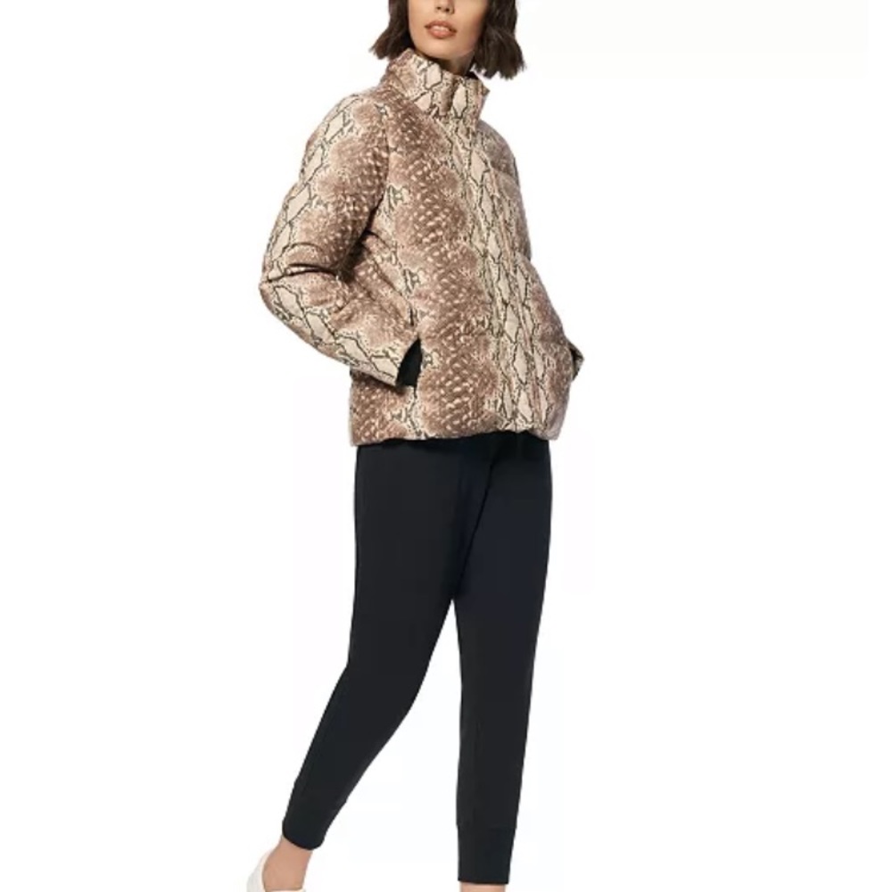 Andrew Marc faux leather snakeskin puffer jacket